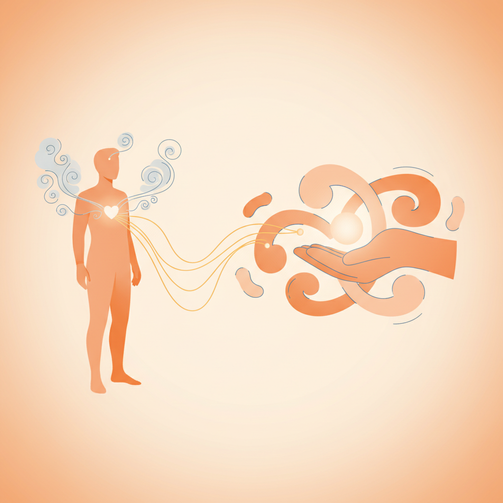 Person experiencing anxiety with thought clouds representing constant worry