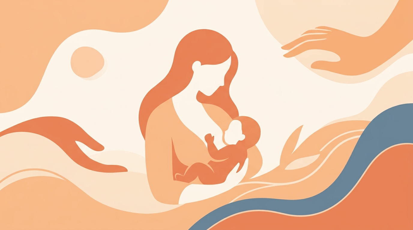 Baby breastfeeding during a growth spurt cluster feeding phase