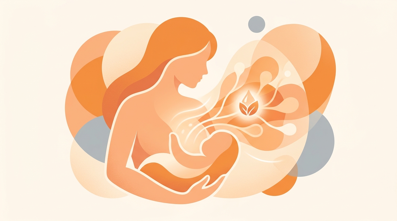 Mother breastfeeding while managing mastitis symptoms