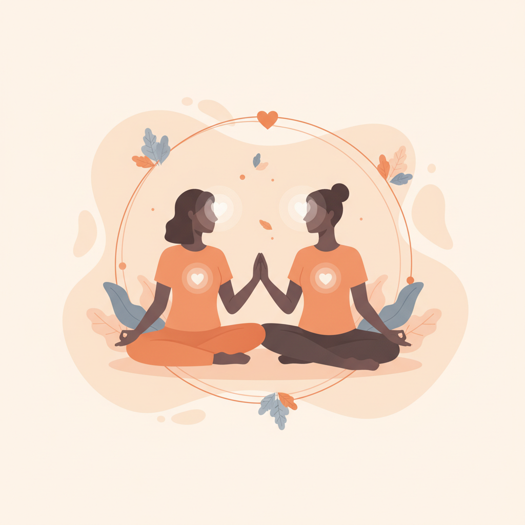 A couple sitting quietly together outdoors, embodying present-moment awareness and connection